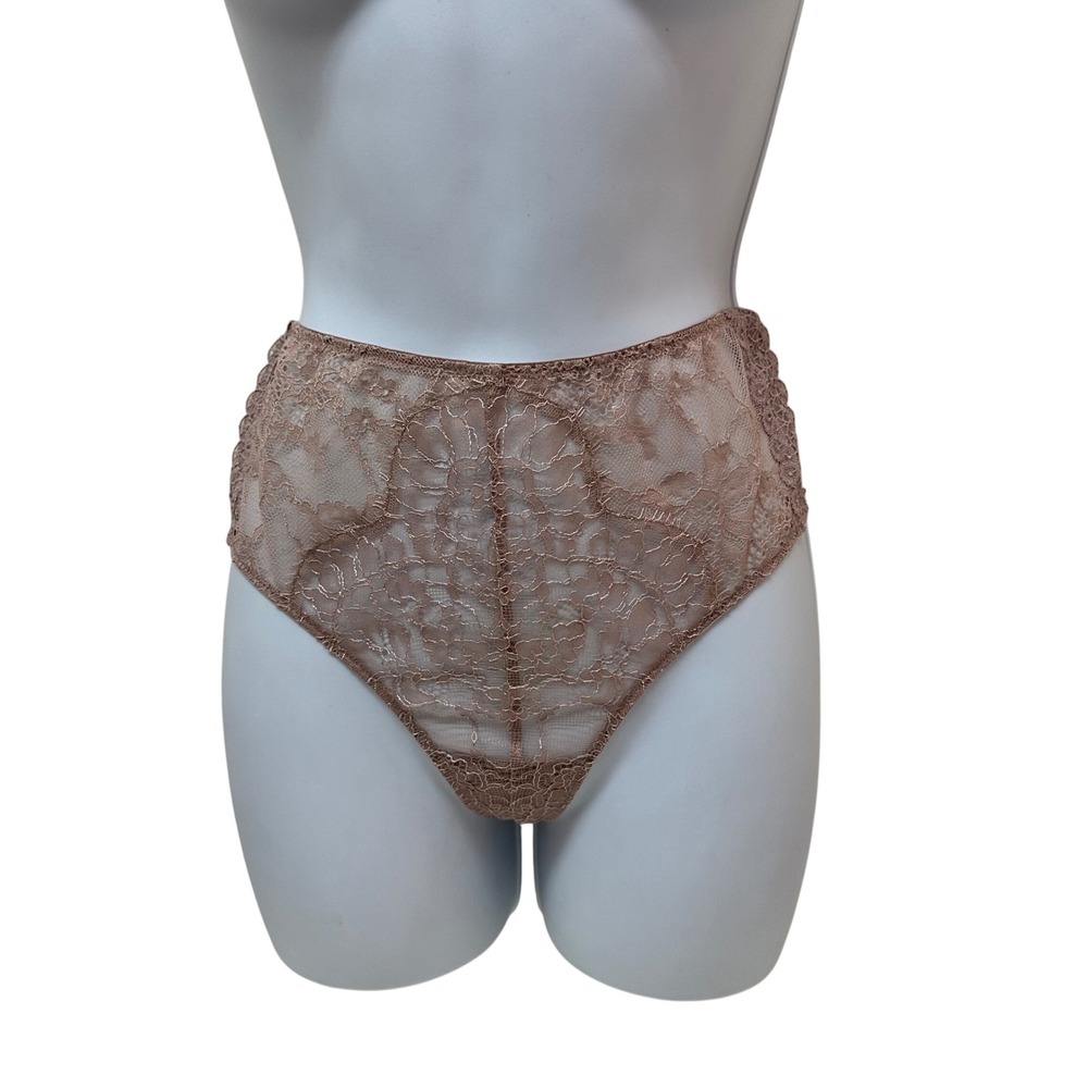 Victoria's Secret Very Sexy Mid-Rise Thong Floral Lace Mauve Rose Small NWT